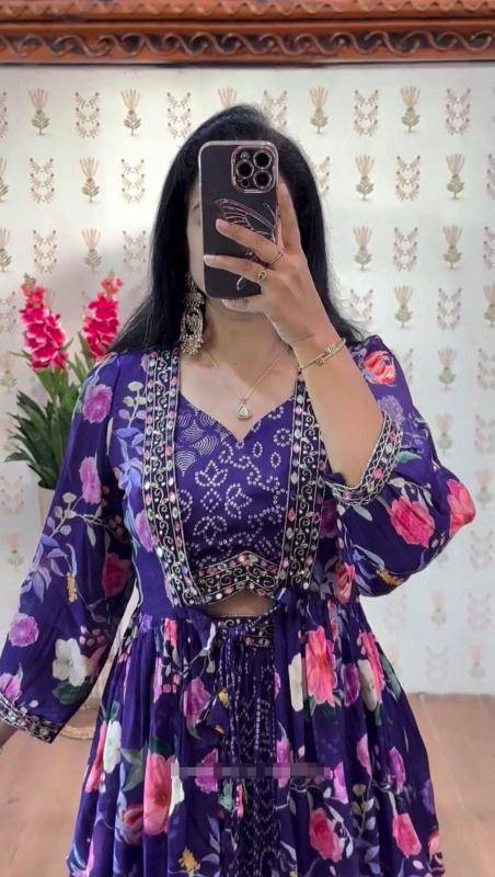 Launching Festival Special Pc 534 Chinon Purple Affordable lehengas in Kolkata